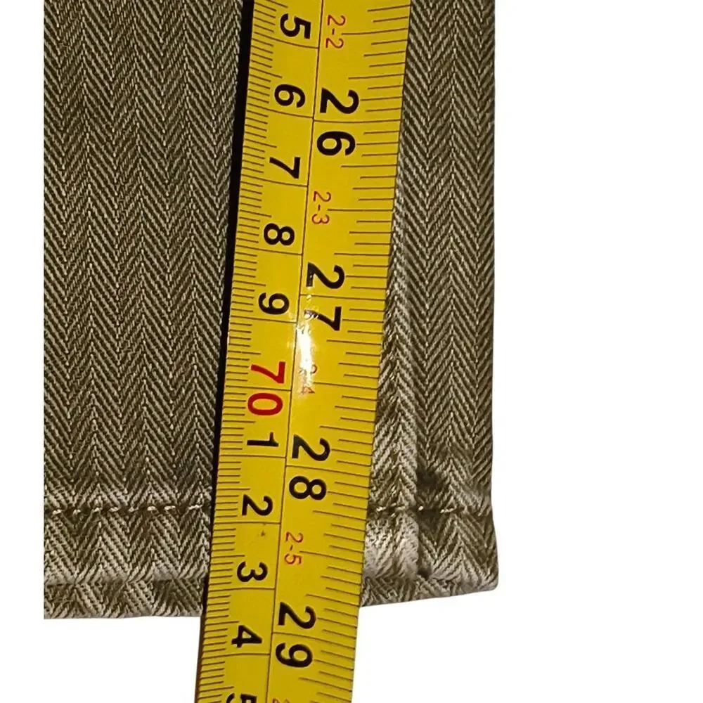 Y2K Old Navy Men's 32 x 30 90's Loose Green herringbone front porkchop pockets b